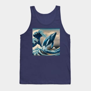 Kanagawa wave - Funny Blue Whale Meme Tank Top